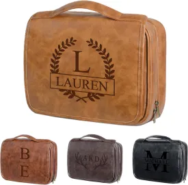 3-in-1 Large Personalized Leather Toiletry Bag For Men Dopp Kit Gift, Custom Mens Toiletry Travel Organizer Bag, Christmas Anniversary Birthday Gifts For Him Boyfriend Husband, Groomsmen Gifts