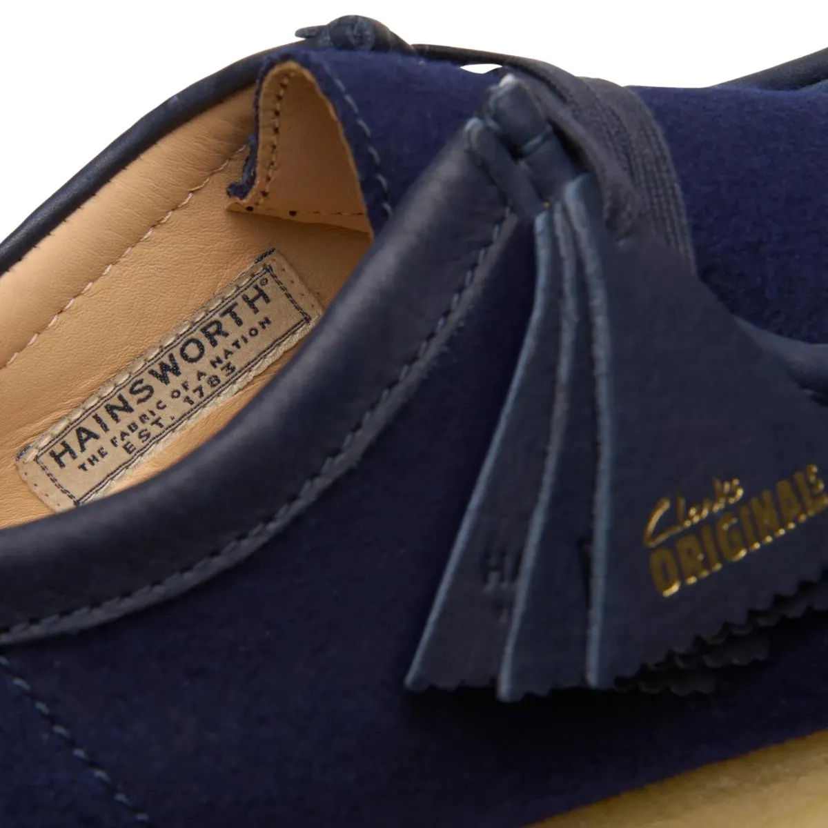 Clarks Men's Wallabee Navy Wool