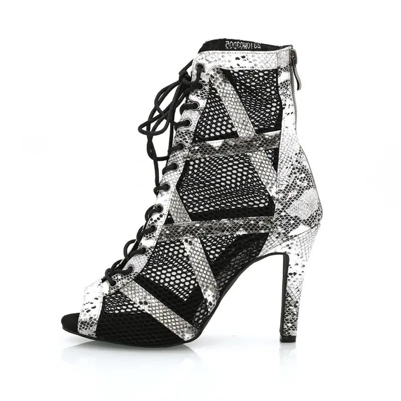 Dance Boots Snakeskin Comfortable Salsa Bachata Heels Dancer Boots