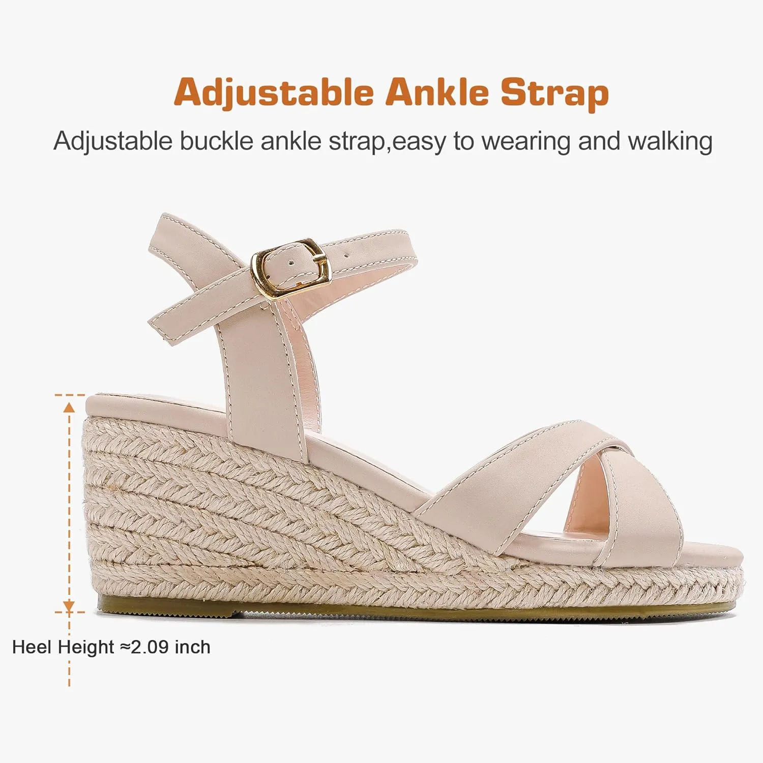 Girls Wedge Sandals Espadrilles Flatform Open Toe Dressy Girls Heels Summer Shoes Little Big Kid