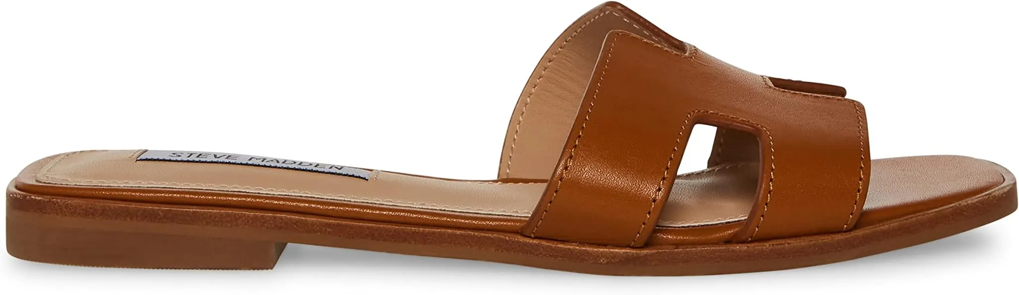 Hadyn Sandal Steve Madden Flat Sandal in Cognac Leather