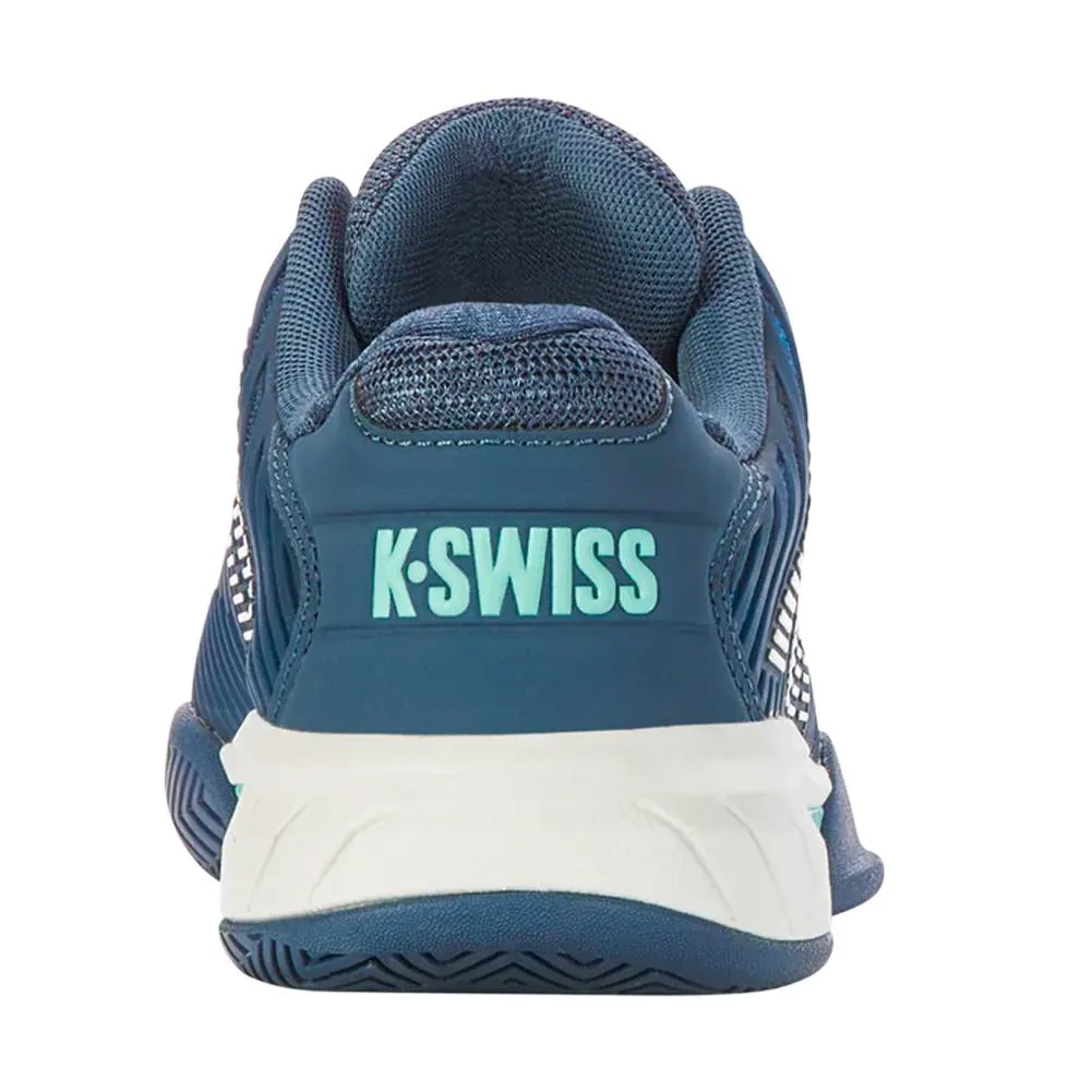 Juniors` Hypercourt Express 2 Tennis Shoes Indian Teal and Star White