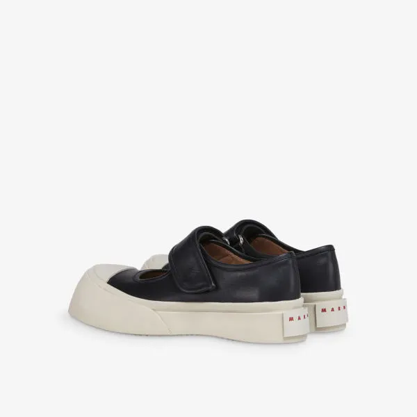 Marni Pablo Leather Flat Sneakers, Black
