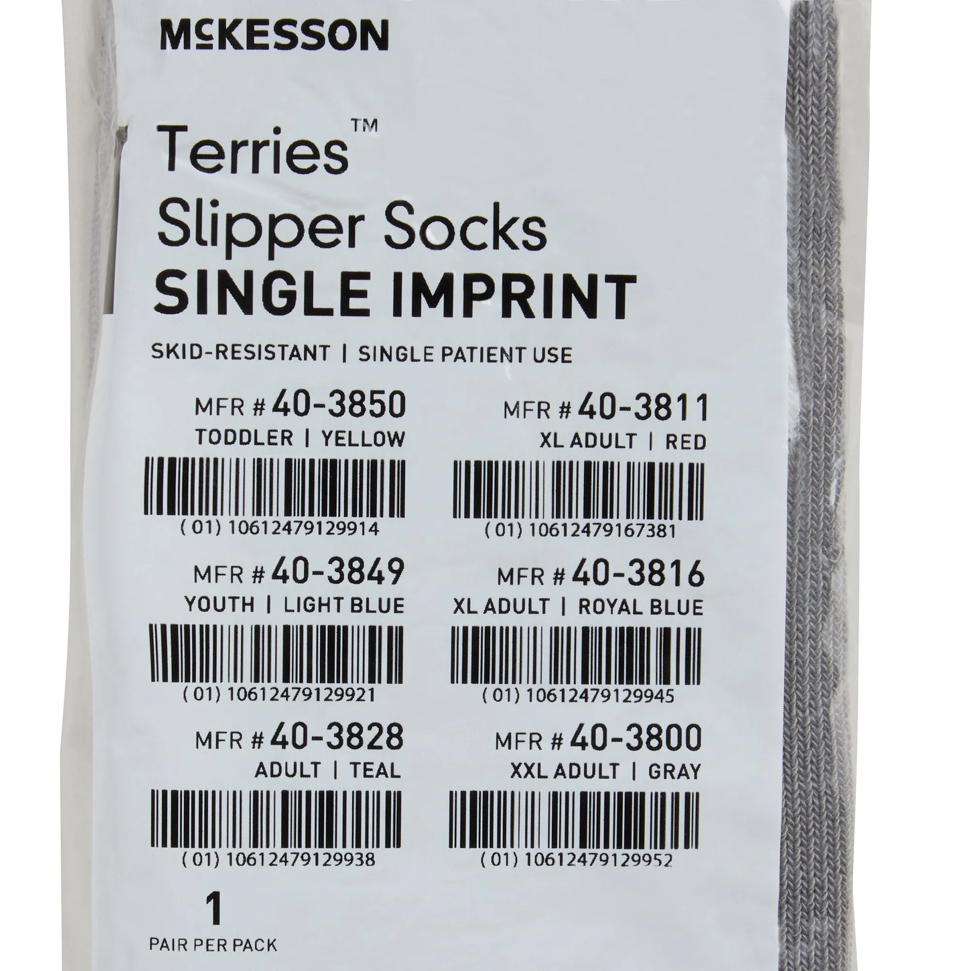 McKesson Terries™ Slipper Socks, 2X-Large, Gray