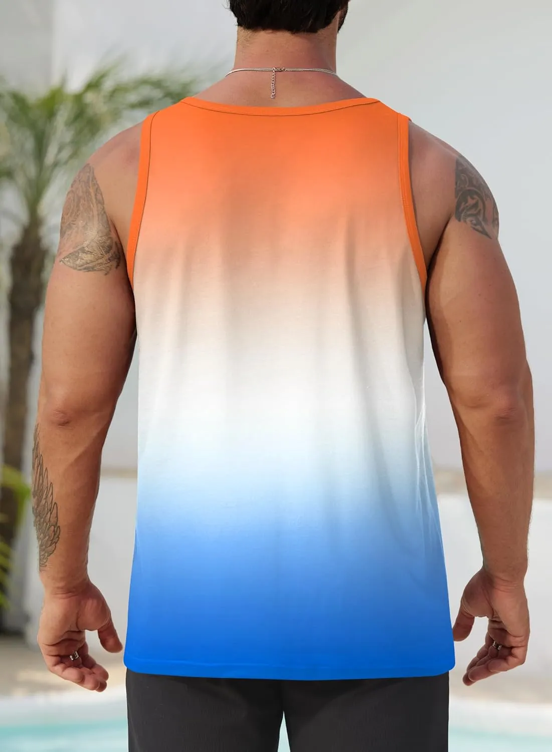 Mens Hawaiian Beach Tank Tops Summer Vacation Muscle Top Graphic Sleeveless Shirts (S-3XL)