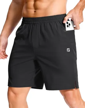 Men's Lightweight Athletic Shorts with Zipper Pockets 7"/5"/9" Gym Workout Running Quick Dry Tennis Shorts for Men