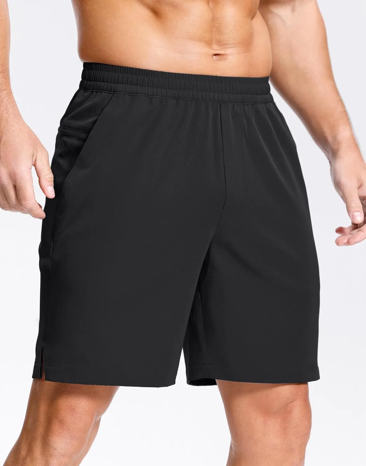 Men's Lightweight Athletic Shorts with Zipper Pockets 7"/5"/9" Gym Workout Running Quick Dry Tennis Shorts for Men