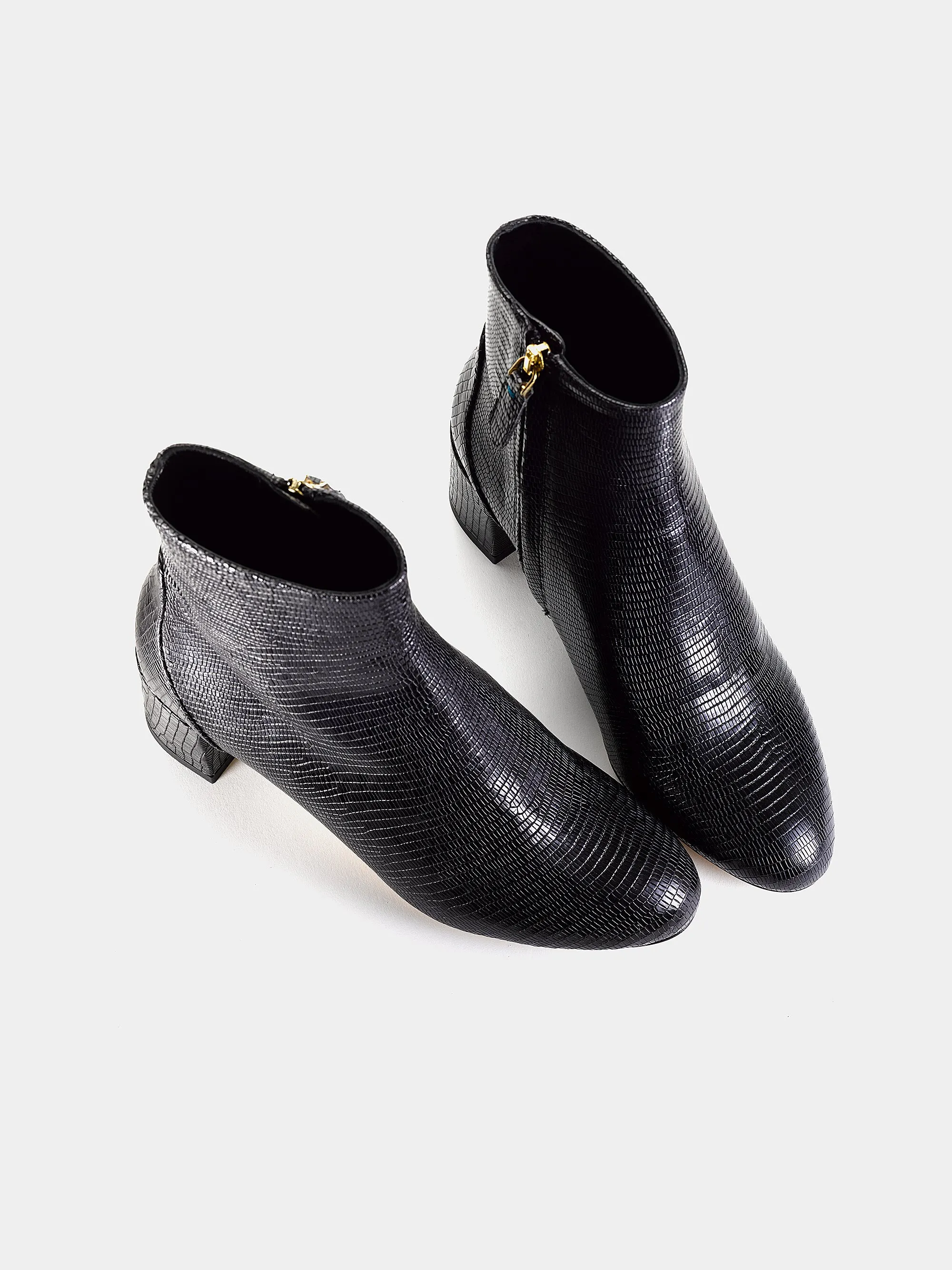 Monti Black Embossed Leather