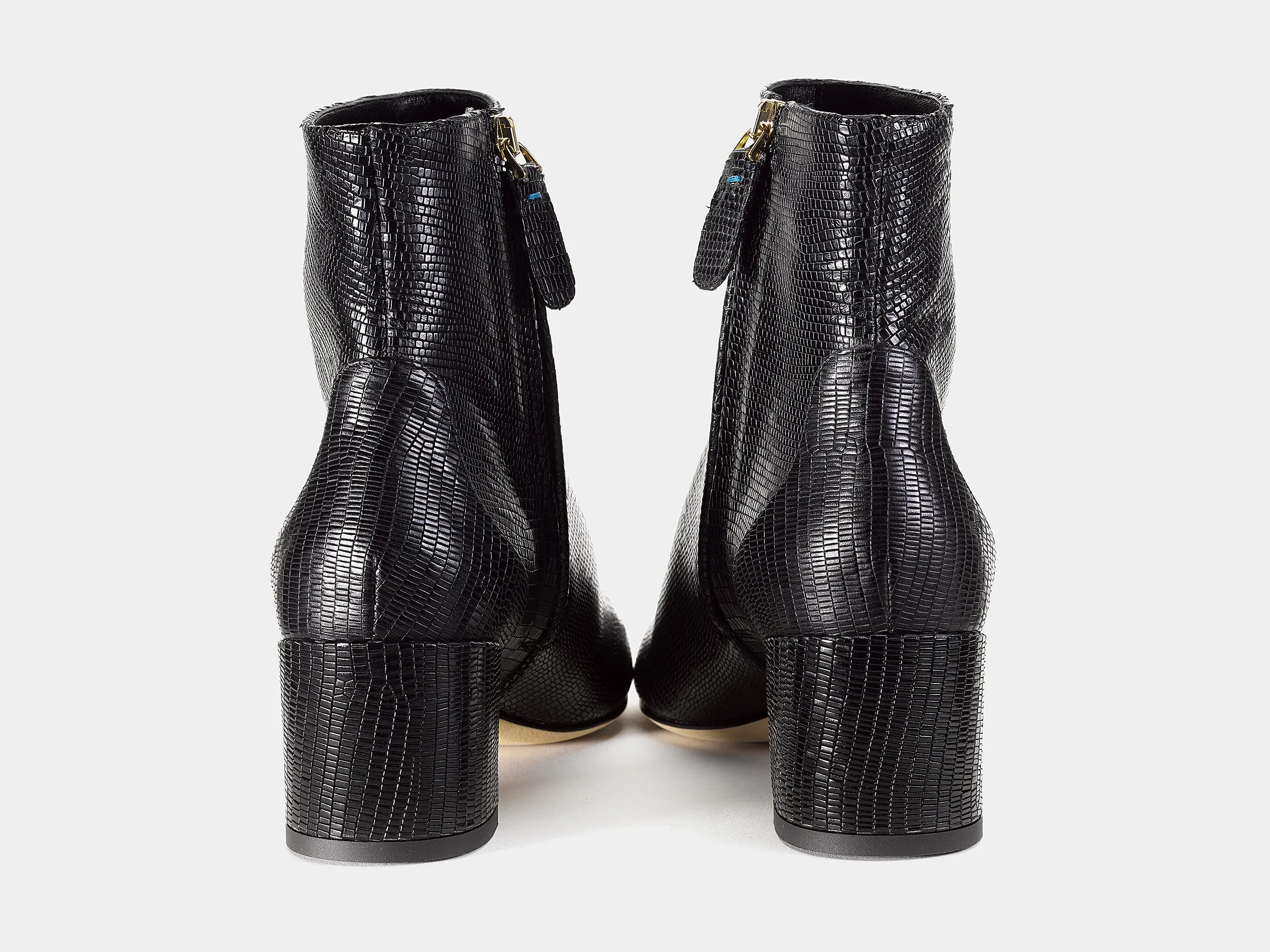 Monti Black Embossed Leather