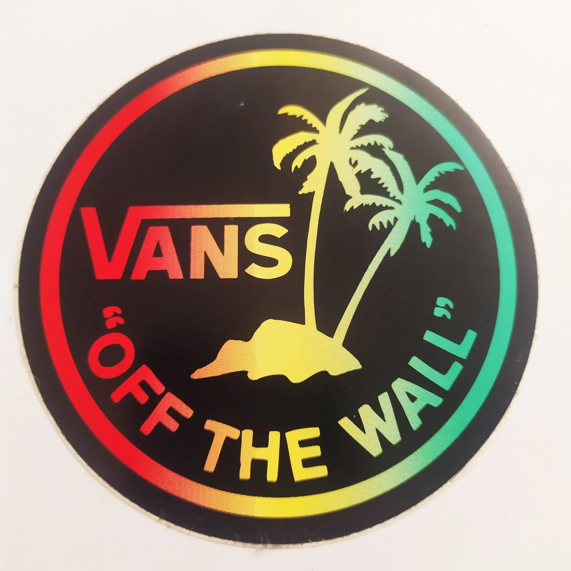 Vans Shoes Skateboard Sticker - Off The Wall - 10 across approx - Red/Gold/Green