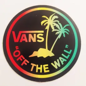Vans Shoes Skateboard Sticker - Off The Wall - 10 across approx - Red/Gold/Green
